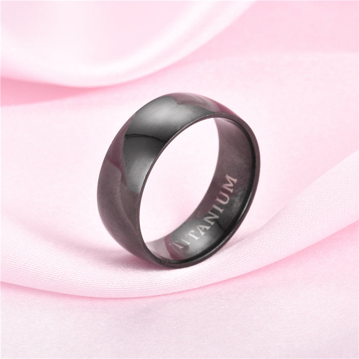 Wholesale Rings Titanium Steel Matte Inside and Out Black JDC-RS-TS155
