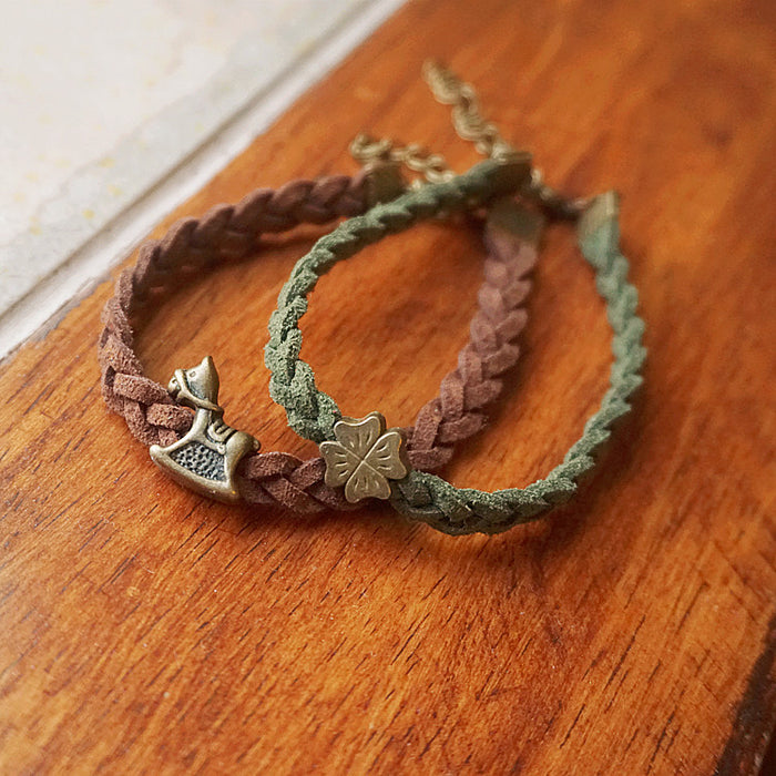 Wholesale original handmade jewelry cute cartoon animal leather rope bracelet JDC-BT-ChangY007