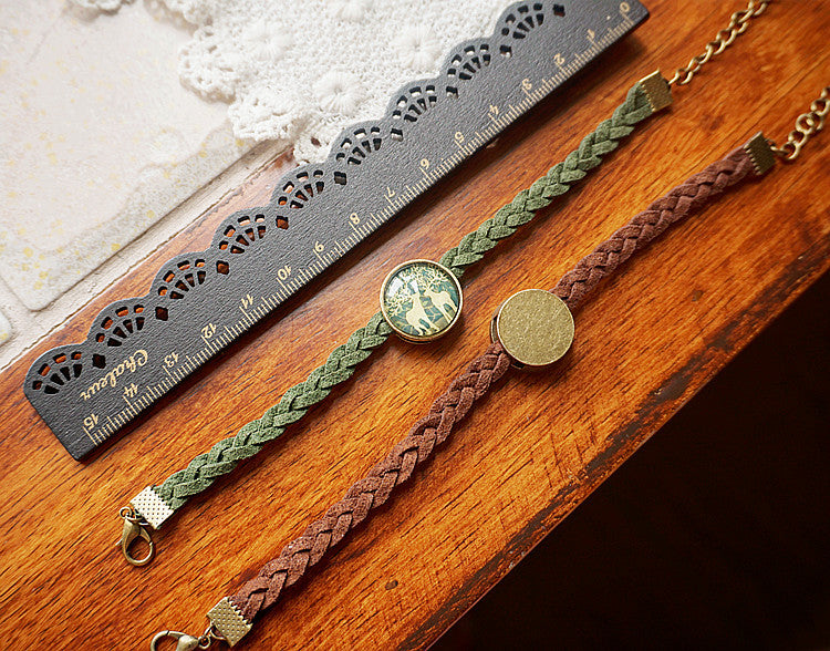 Wholesale time gem original handmade 16MM braided leather rope bracelet JDC-BT-ChangY004