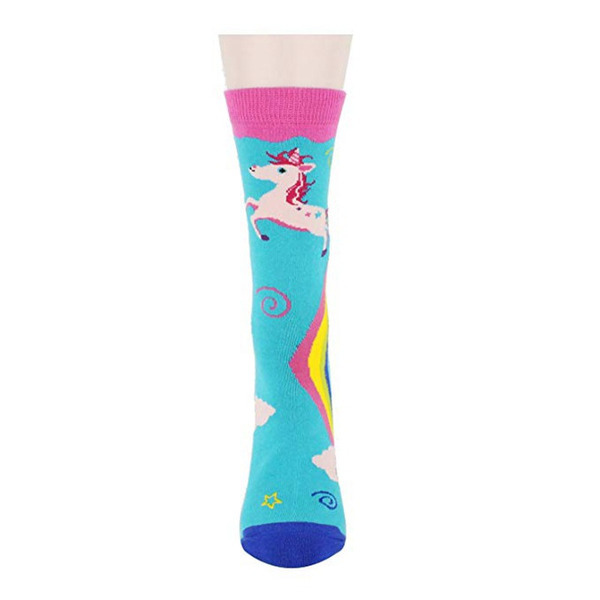 Calcetines al por mayor Unicorn Rainbow Impreso de otoño de invierno Socks JDC-SK-DFF015