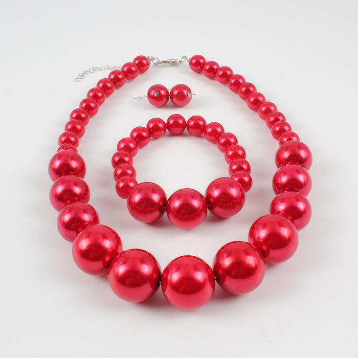 Jewelry WholesaleWholesale ABS Plastic Pearl Necklace Earrings Set JDC-NE-TC281 Necklaces 腾层 %variant_option1% %variant_option2% %variant_option3%  Factory Price JoyasDeChina Joyas De China