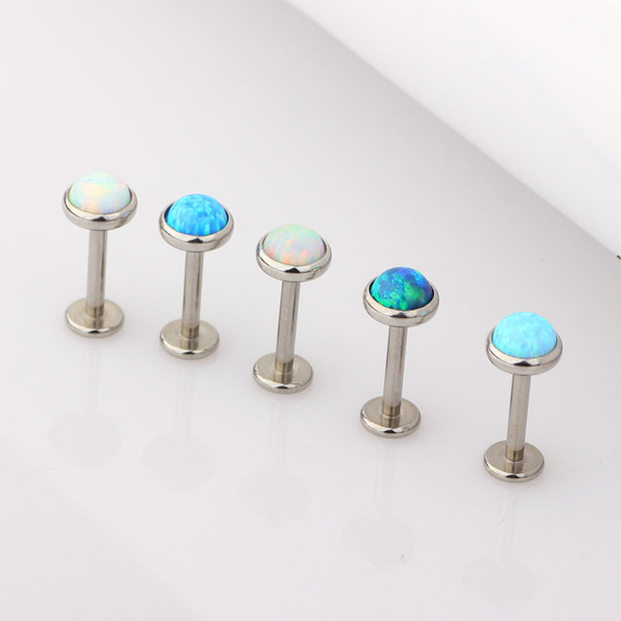 Pendientes al por mayor de tachuelas Opal de acero inoxidable Joya Piercing Jewelry JDC-ES-FANP006