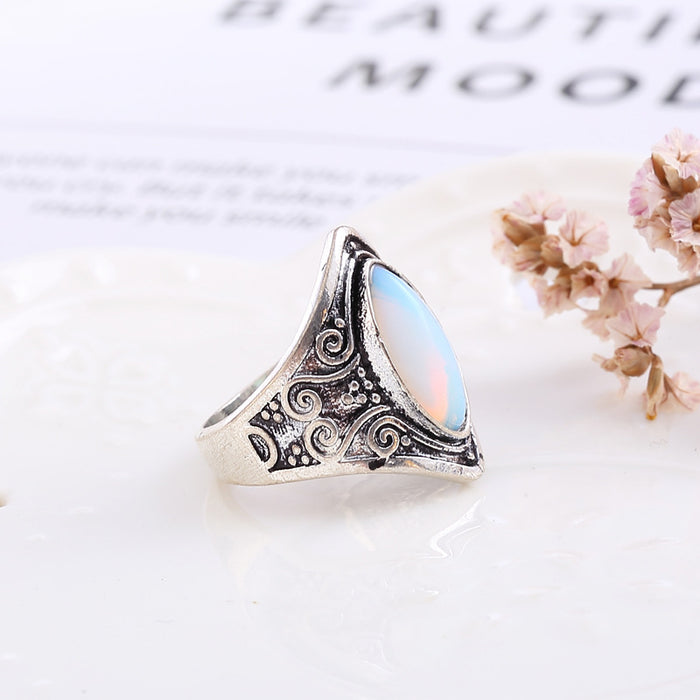 Wholesale Rings Alloy Moonstone Punk Exaggeration JDC-RS-MiaoQ001