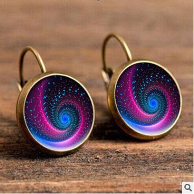 Wholesale Mandala Earrings Time Stone Ear Hooks MOQ≥2 JDC-ES-Fangt002