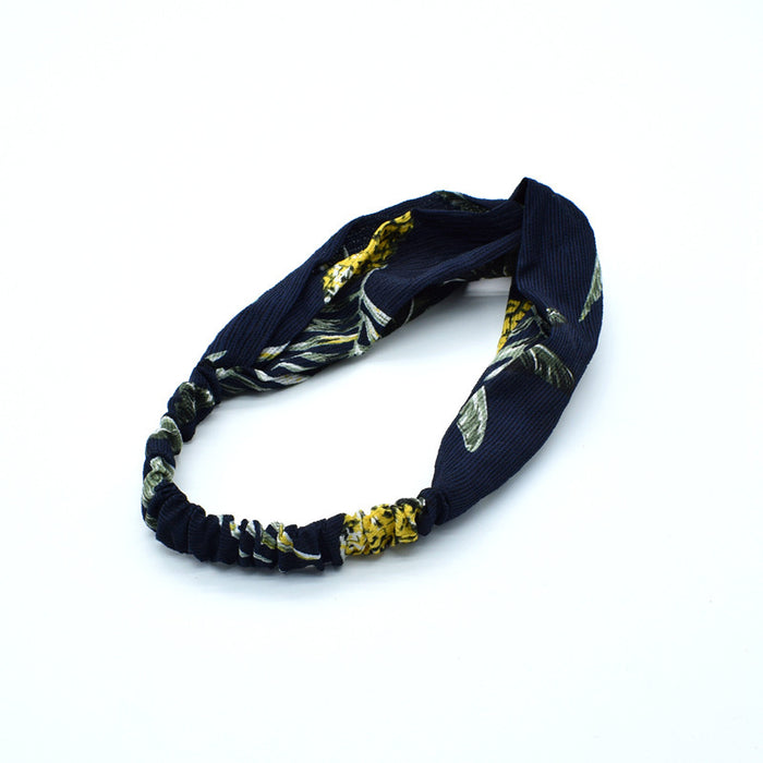 Wholesale Stretch Cross Pineapple Leaf Cloth Headband JDC-HD-FAB001