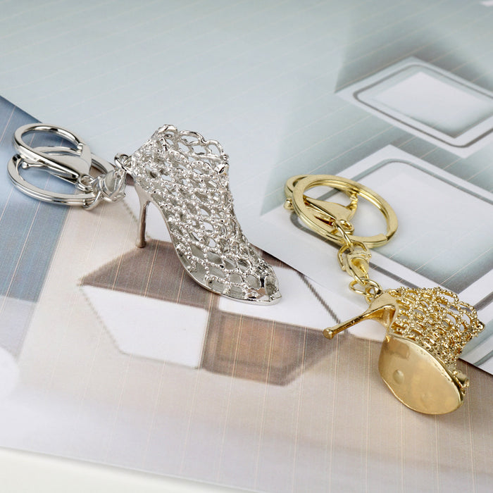 Wholesale crystal high heels car key chain metal key ring chain JDC-KC-AngJ004