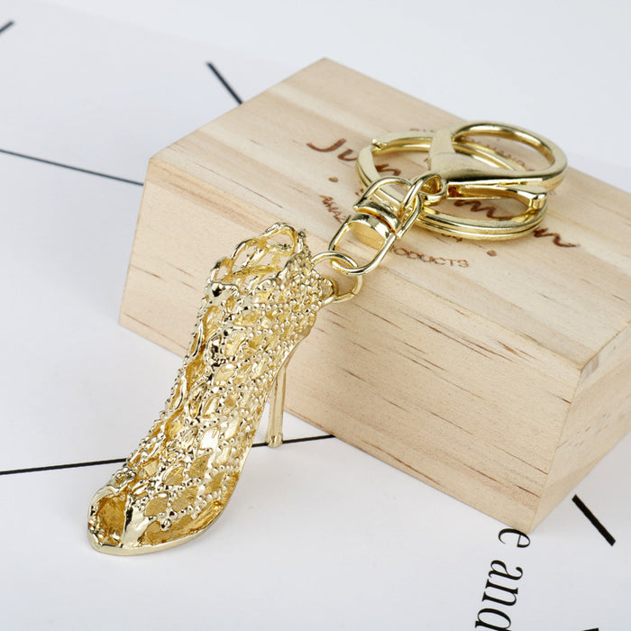 Wholesale crystal high heels car key chain metal key ring chain JDC-KC-AngJ004