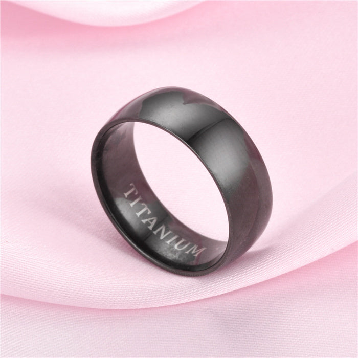 Wholesale Rings Titanium Steel Matte Inside and Out Black JDC-RS-TS155