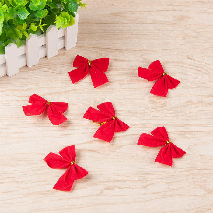 Wholesale 12pcs Red Gold Silver Bow Christmas Decoration JDC-DCN-JinHao003
