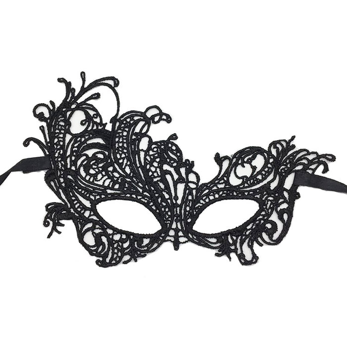 Máscara al por mayor poliéster bola de halloween media cara de encaje negro máscara de ojos moq≥2 jdc-fm-aoshun003