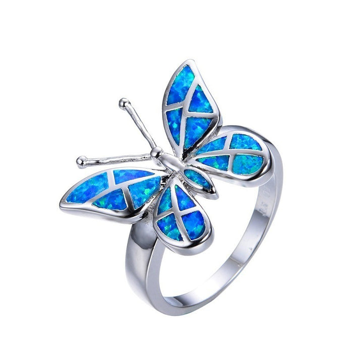 ALEA DEL ANILLO MAYOR ALIO REAL REAL Azul Butterfly Shape JDC-RS-Yans004