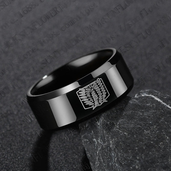 Wholesale Wings of Freedom Logo Stainless Steel Ring JDC-RS-RXSFL016
