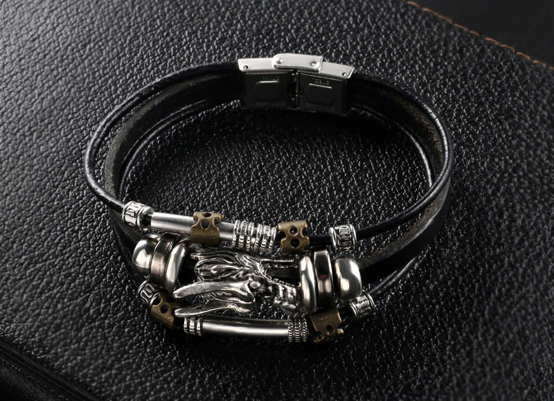 Wholesale Bracelet Alloy Leather Vintage Faucet MOQ≥2 JDC-BT-LiuJ002