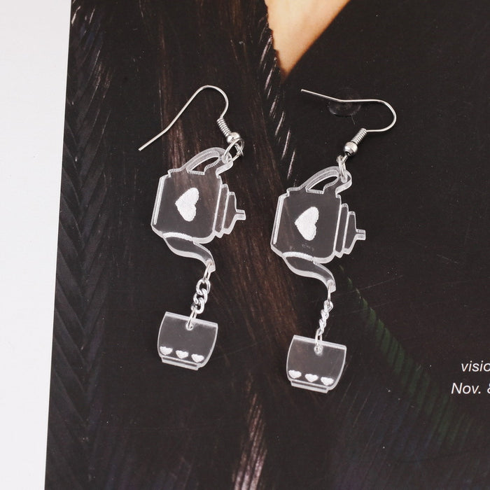 Jewelry WholesaleWholesale acrylic teapot teacup earrings JDC-ES-XUEP017 Earrings 雪帕 %variant_option1% %variant_option2% %variant_option3%  Factory Price JoyasDeChina Joyas De China