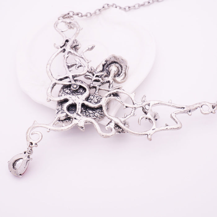 Wholesale Necklaces Alloy Gothic Rose Big Heart Red JDC-NE-LinL006