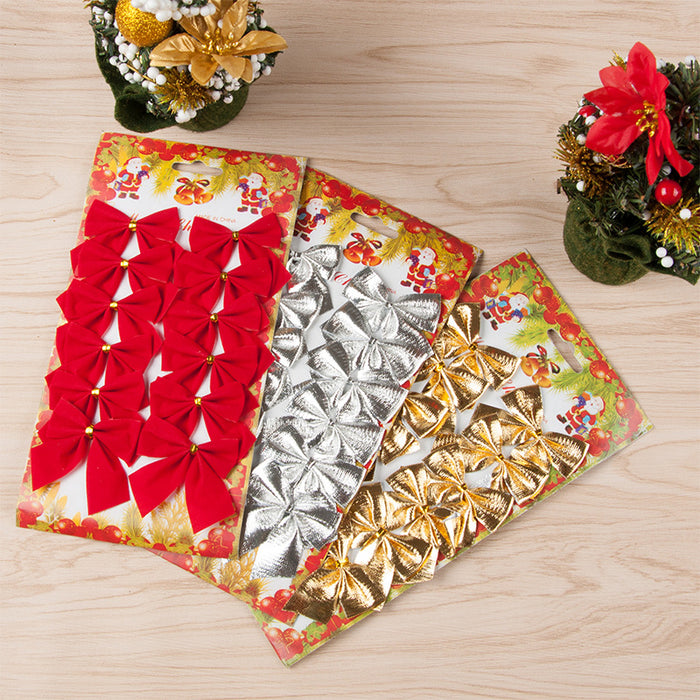 Al por mayor 12 piezas de oro rojo de oro plateado decoración navideña jdc-dcn-jinhao003