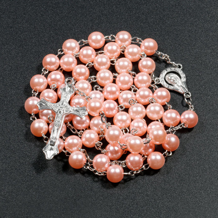 Collar de perlas de imitación larga de rosario al por mayor jdc-ne-inningx003