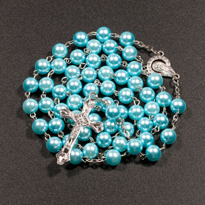 Collar de perlas de imitación larga de rosario al por mayor jdc-ne-inningx003
