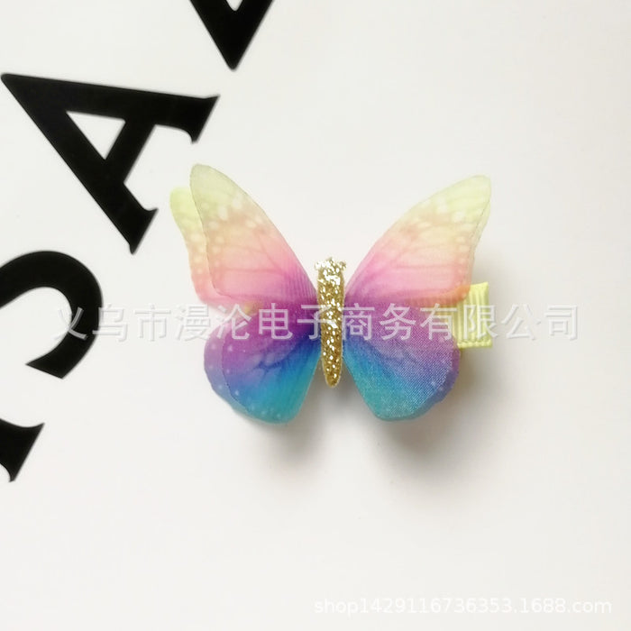 Jewelry WholesaleWholesale Children's Simulation Double Flower Butterfly Hair Clip JDC-HC-Manlun012 Hair Clips 漫沦 %variant_option1% %variant_option2% %variant_option3%  Factory Price JoyasDeChina Joyas De China