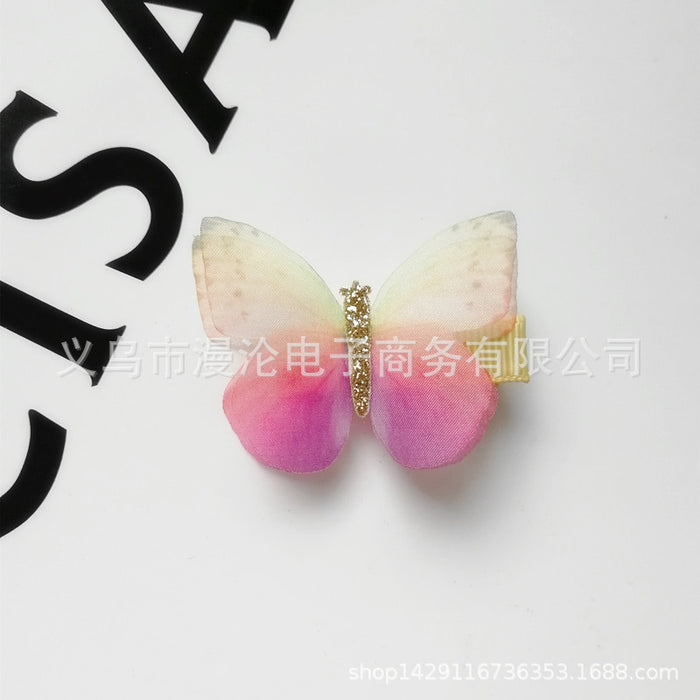 Jewelry WholesaleWholesale Children's Simulation Double Flower Butterfly Hair Clip JDC-HC-Manlun012 Hair Clips 漫沦 %variant_option1% %variant_option2% %variant_option3%  Factory Price JoyasDeChina Joyas De China