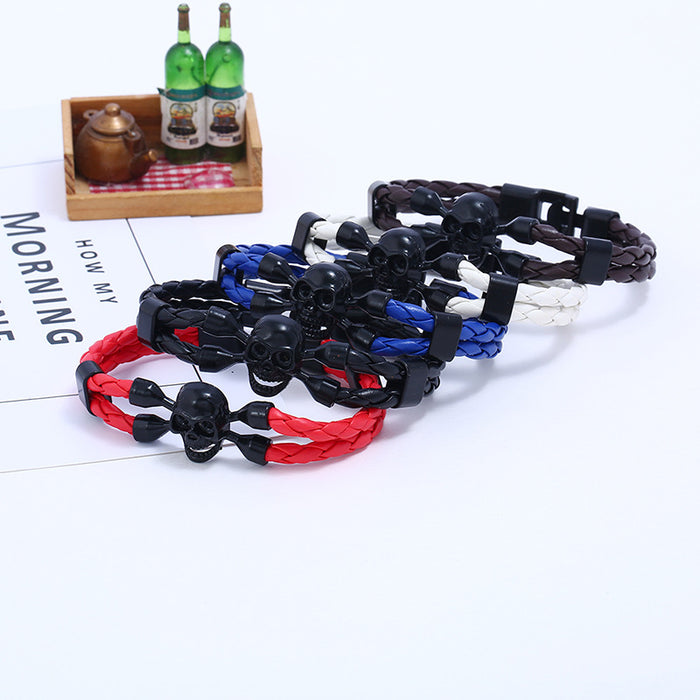Wholesale Bracelet Alloy Skull Buckle Leather JDC-BT-PK025