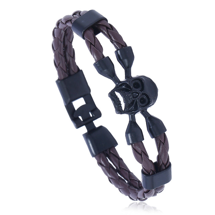 Wholesale Bracelet Alloy Skull Buckle Leather JDC-BT-PK025