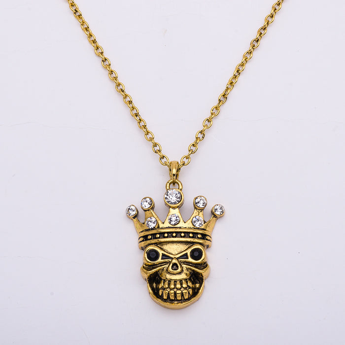 Wholesale Necklace Alloy Halloween Skull Necklace Earrings Jewelry Set MOQ≥3 JDC-NE-CAIYU001