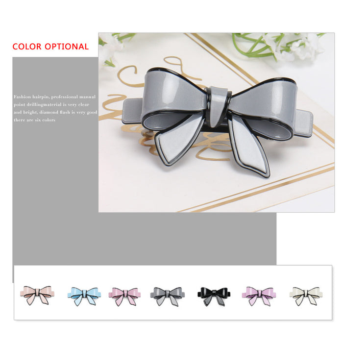 Wholesale Hair Clips Acrylic Bow Spring (F) JDC-HC-jinhe017