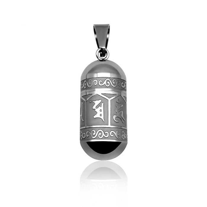 Wholesale Temple Supplies Gawu Bottle Six Character Mantra Pendant Titanium Steel Necklace JDC-NE-ZUY001