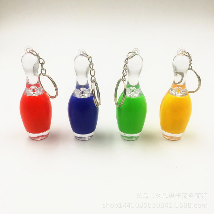 wholesale keychain pvcLED luminous plastic bowling ball JDC-KC-JiuEn003