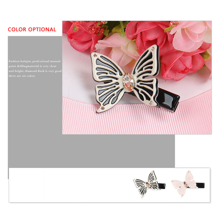 Wholesale Hair Clips Acetate Sheet Austrian Diamonds Small Butterfly JDC-HC-jinhe015