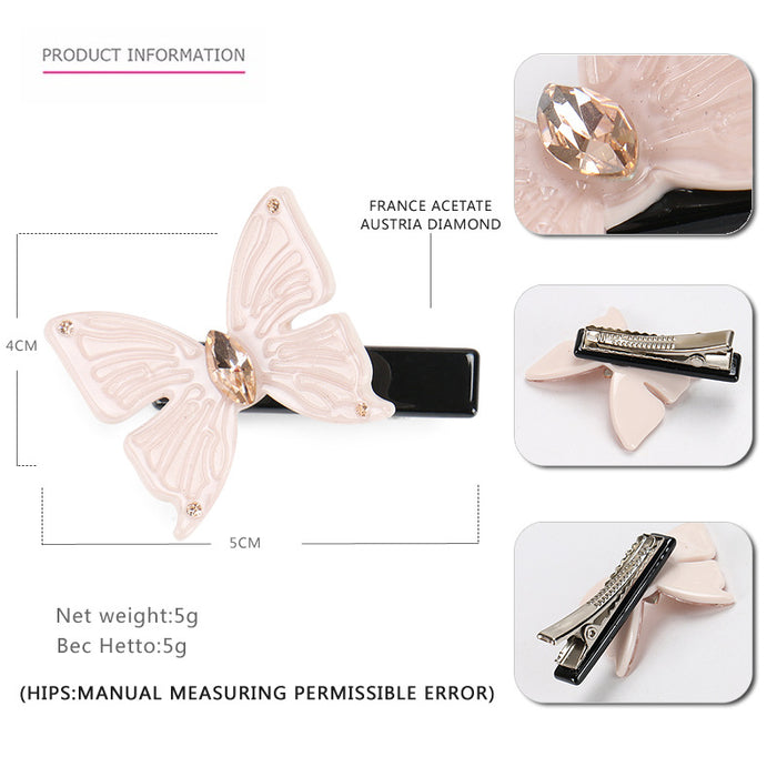 Wholesale Hair Clips Acetate Sheet Austrian Diamonds Small Butterfly JDC-HC-jinhe015