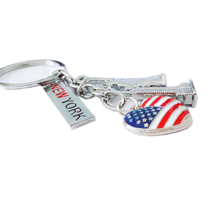 Wholesale 4th of July Alloy Double Sided Stereo American Souvenir Independence Day Key Chain MOQ≥2 JDC-KC-CZhi001