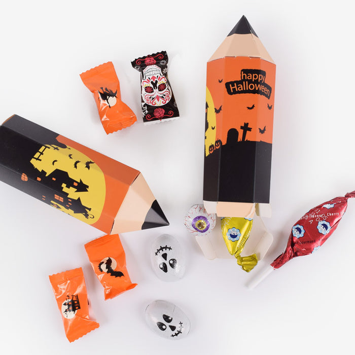 Wholesale Halloween Candy Box Yourself Folding Packaging Box Pencil Shape MOQ≥50 JDC-JP-HuaiB002