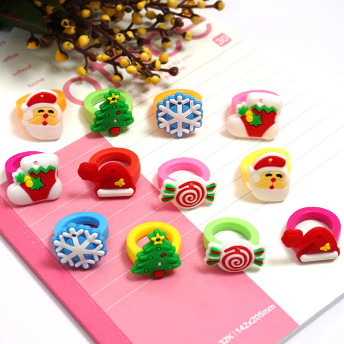 Wholesale Rings Silicone Child Cartoon Christmas MOQ≥100 JDC-RS-TianY003