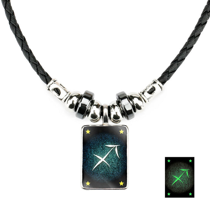 Collar de zodiaco de obsidiana mayorista JDC-Ne-GINEX004
