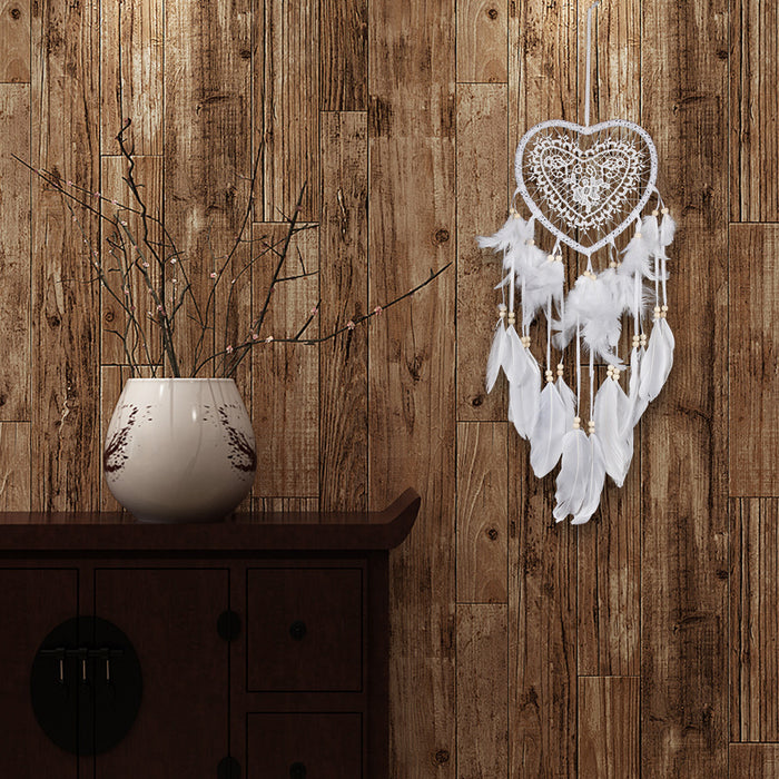 Wholesale Dream Catcher Feather White Heart Cutout MQO≥2 JDC-DC-MengS042