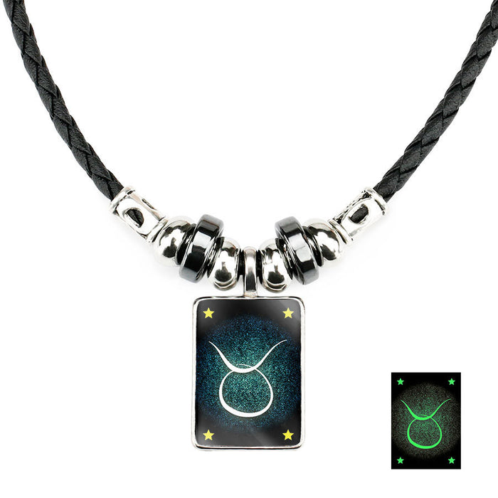 Collar de zodiaco de obsidiana mayorista JDC-Ne-GINEX004