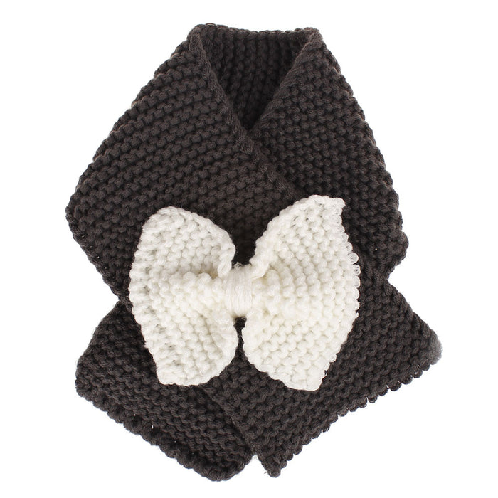 Wholesale Scarf Acrylic Yarn Bow Knot Kids Winter Warm MOQ≥2 JDC-SF-XMi001
