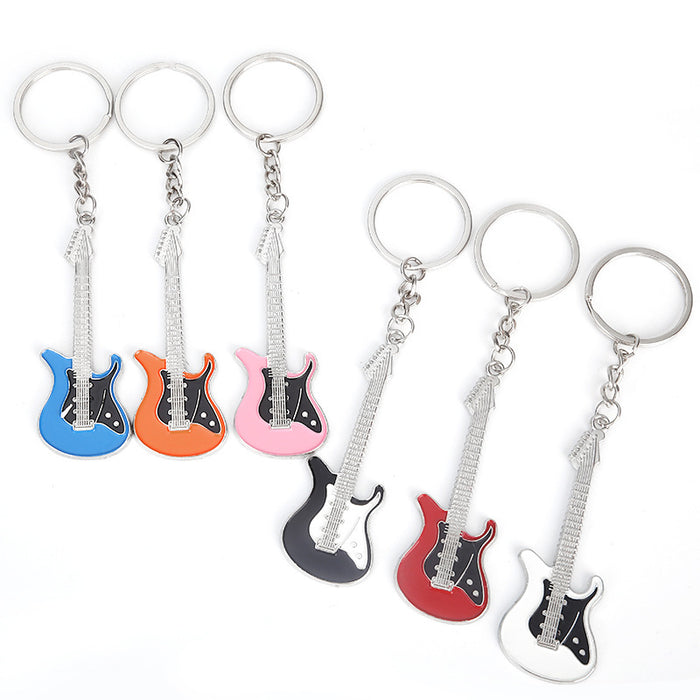 Wholesale creative musical instrument metal paint guitar keychain JDC-KC-MengO001