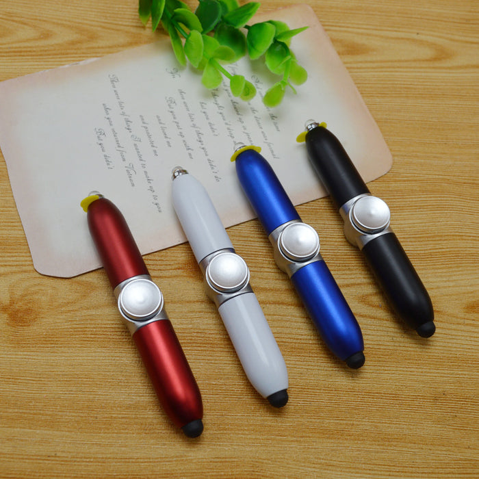 Wholesale Multifunctional LED Lighting Touch Fingertip Gyro Plastic Ballpoint Pen MOQ≥2 JDC-BP-GeShang001