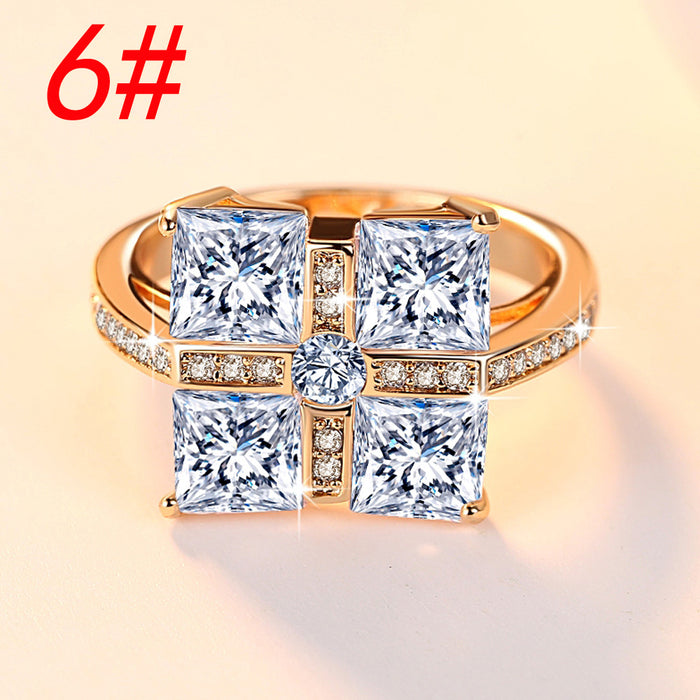 Wholesale Square Zircon Copper Ring JDC-RS-MiMeng092