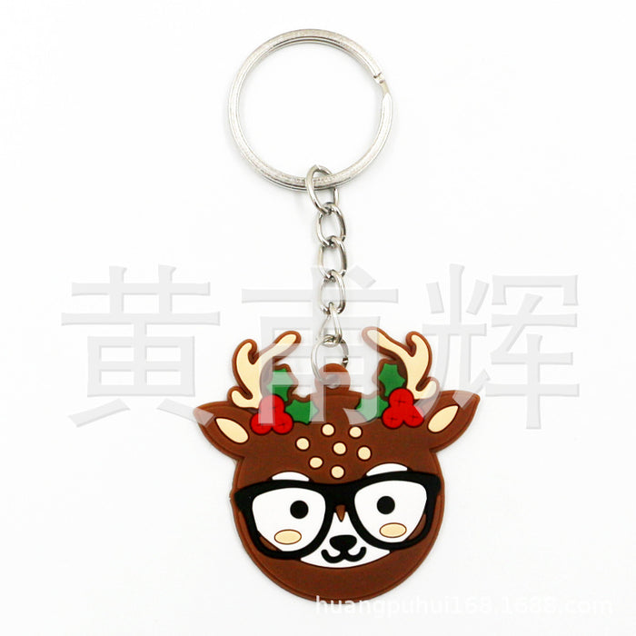Keholesale Keychain PVC Christmas Soft Adhesive Car Pending aleatorio 24 piezas JDC-KC-Xinh005