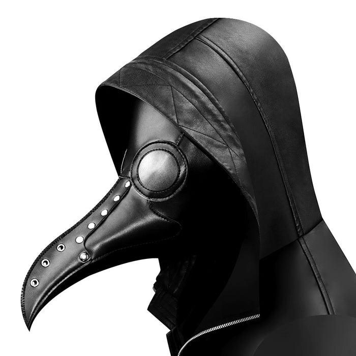Wholesale Halloween Steampunk Beak Party PU Leather Mask Head Cover JDC-FM-Moka001