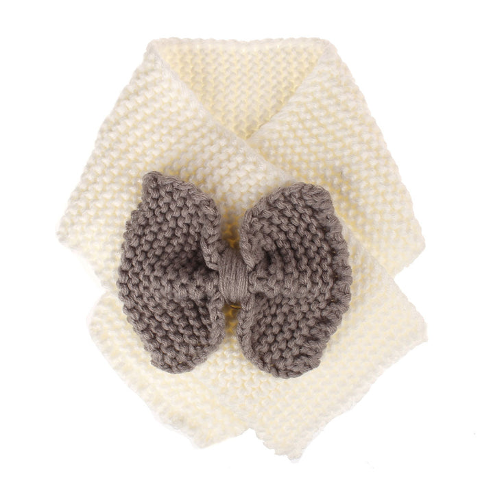 Wholesale Scarf Acrylic Yarn Bow Knot Kids Winter Warm MOQ≥2 JDC-SF-XMi001