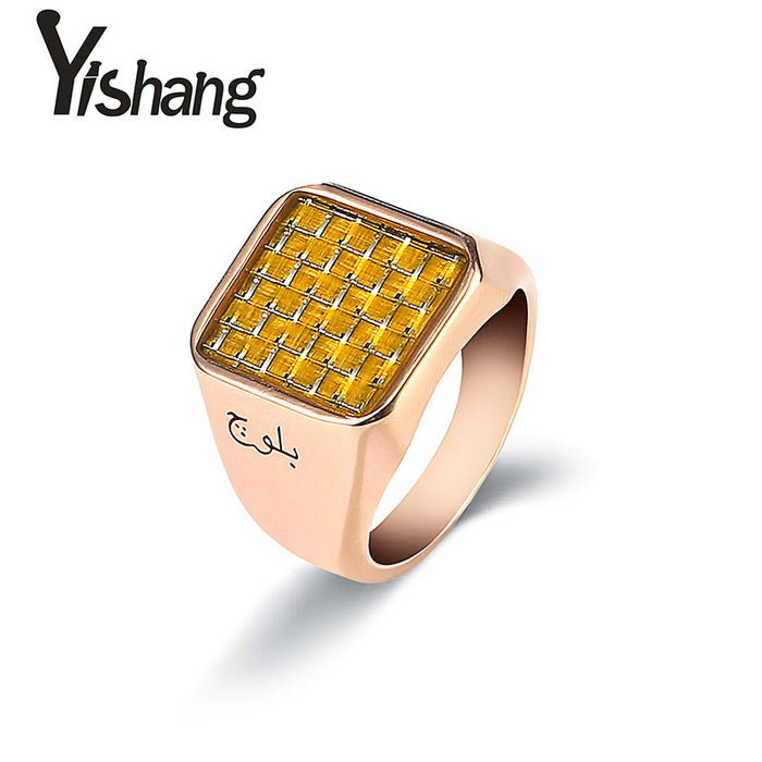 Wholesale Men's Ring Titanium Carbon Fiber JDC-RS-YiS002
