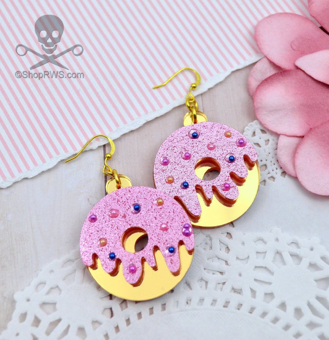 Wholesale acrylic cute pearl donut earrings JDC-ES-XUEP036