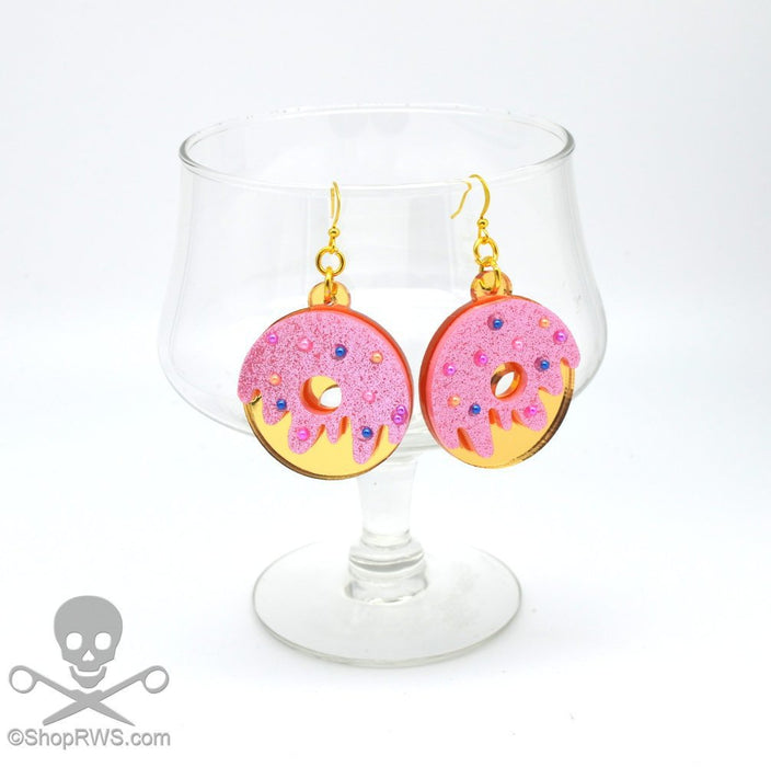 Wholesale acrylic cute pearl donut earrings JDC-ES-XUEP036