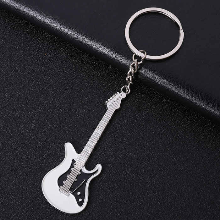 Wholesale creative musical instrument metal paint guitar keychain JDC-KC-MengO001