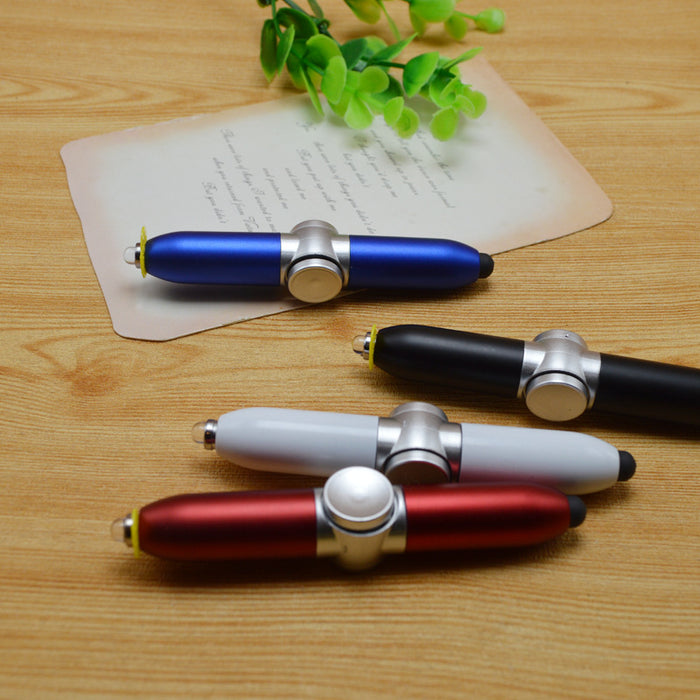 Wholesale Multifunctional LED Lighting Touch Fingertip Gyro Plastic Ballpoint Pen MOQ≥2 JDC-BP-GeShang001